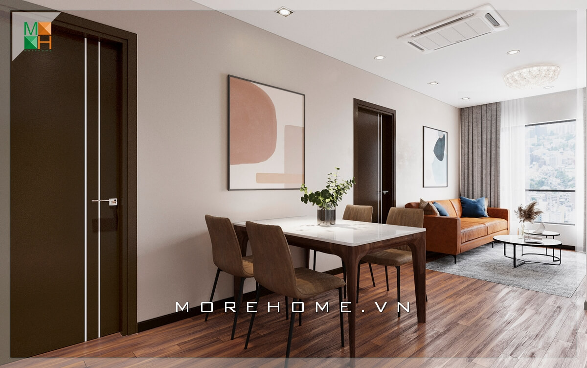 Tranh canvas cũng được sử dụng như một đồ nội thất khiến căn nhà chung cư đơn giản trở nên tiện nghi và hiện đại hơn. Mẫu nội thất chung cư