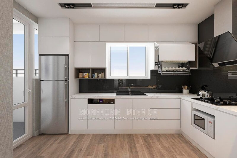 Mẫu tủ bếp gỗ công nghiệp đẹp và ấn tượng Tủ bếp gỗ công nghiệp và tủ bếp acrylic