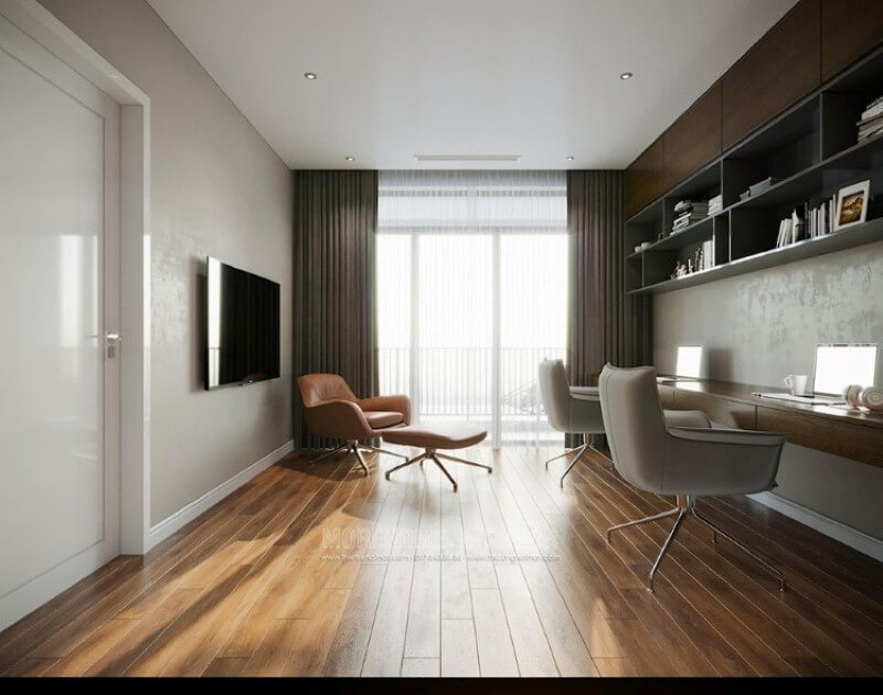 Sắp xếp phòng học đẹp tại nhà đơn giản nhưng sang trọng. Thiết kế nội thất chung cư