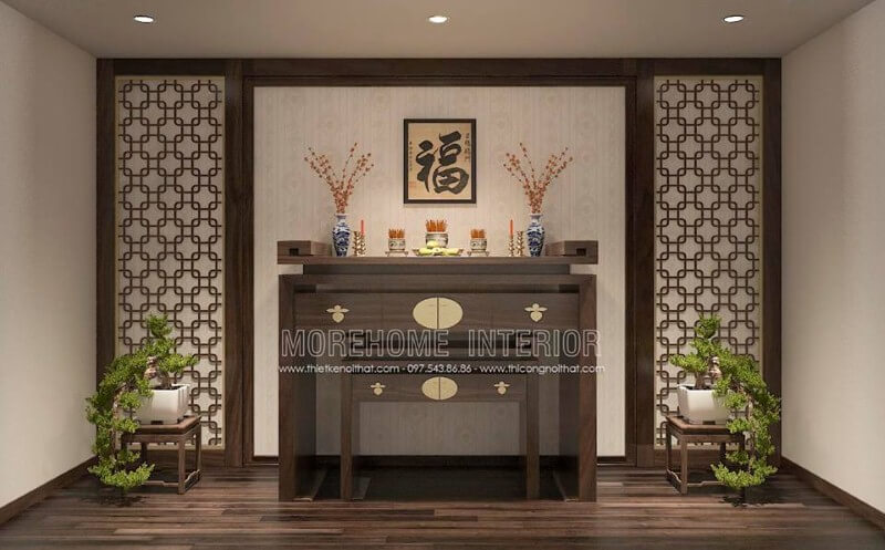 Thiết kế nội thất phòng thờ hiện đại đẹp sang trọng cho chung cư cao cấp, nhà phố, biệt thự. Thiết kế nội thất chung cư