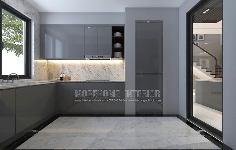Đá ốp bếp vân mây đẹp sang trọng sẽ là lựa chọn tuyệt vời cho không gian bếp hiện đại. Đá ốp bếp biệt thự