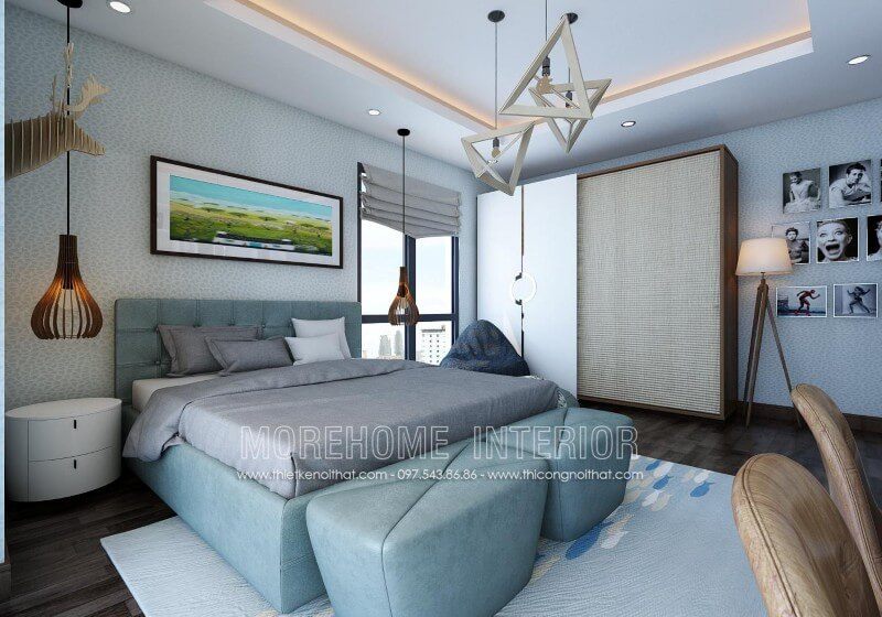 Mẫu giường ngủ bọc da đẹp phù hợp với những cặp vợ chồng trẻ hay vợ chồng mới cưới
